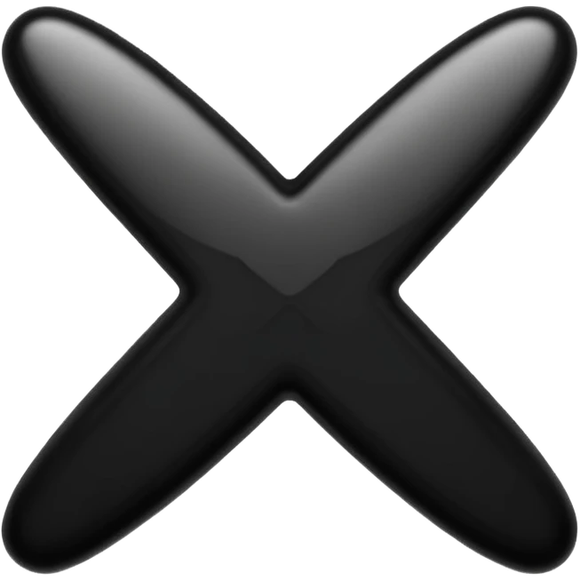 make a letter x emoji in the color black and make the background transparent emoji