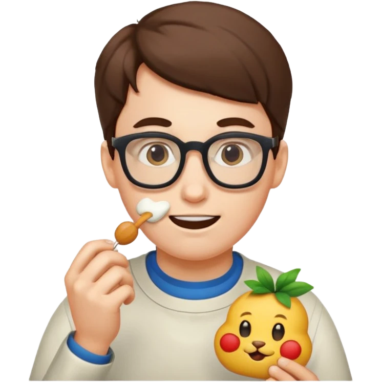nerd face emoji eats coderabbit logo emoji