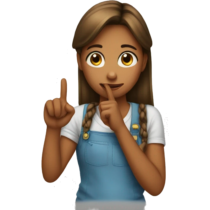 Girl say with her finger no emoji