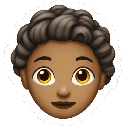 Woman with brown conrows emoji
