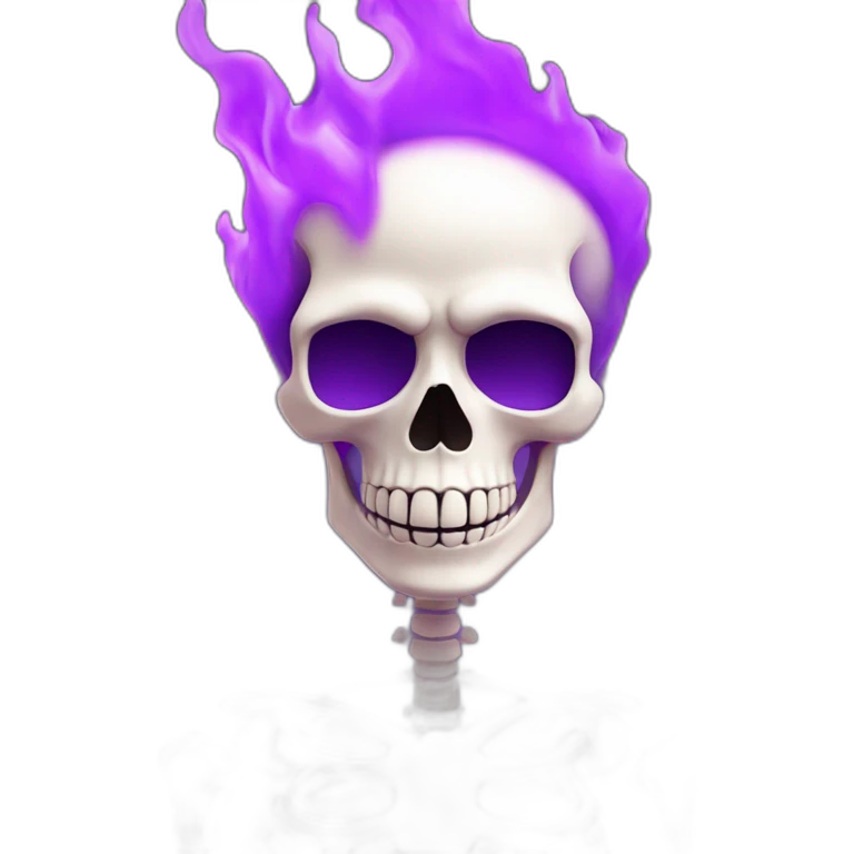 3d skeleton purple fire emoji