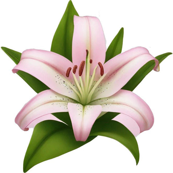 Pink and white lily emoji