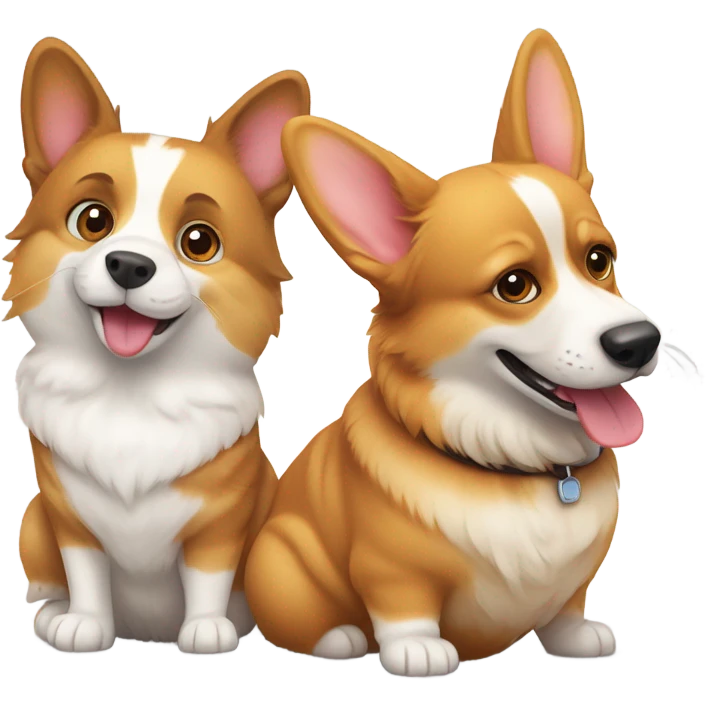 cat and corgy emoji