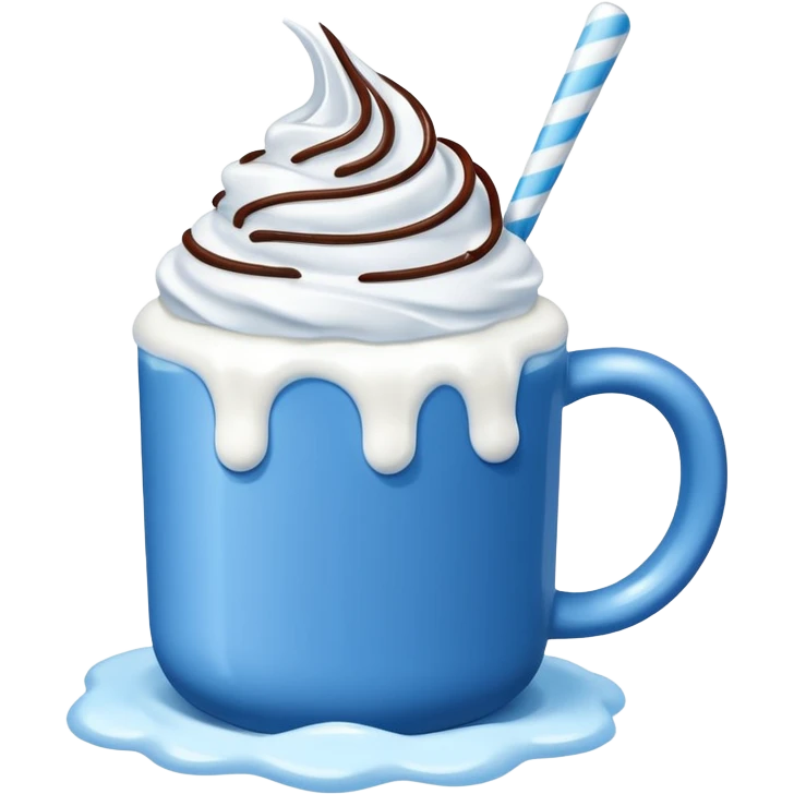 Blue and white hot chocolate emoji