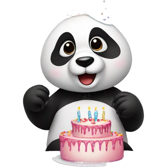 Panda celebrating birthday wishes emoji