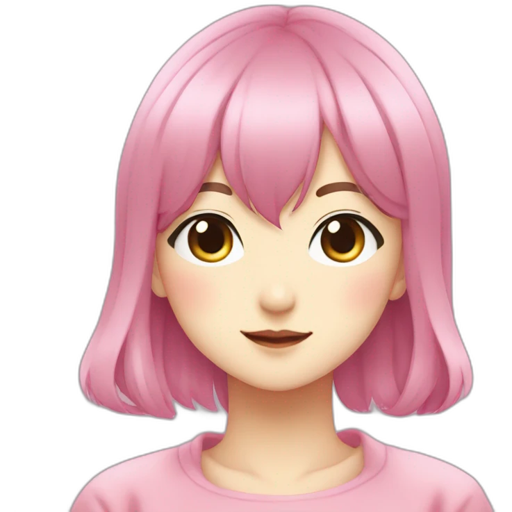 Nana Komatsu in Anime with Dark Pink Hair emoji