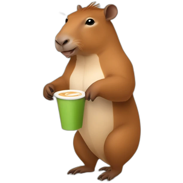 capibara holding a chai latte emoji