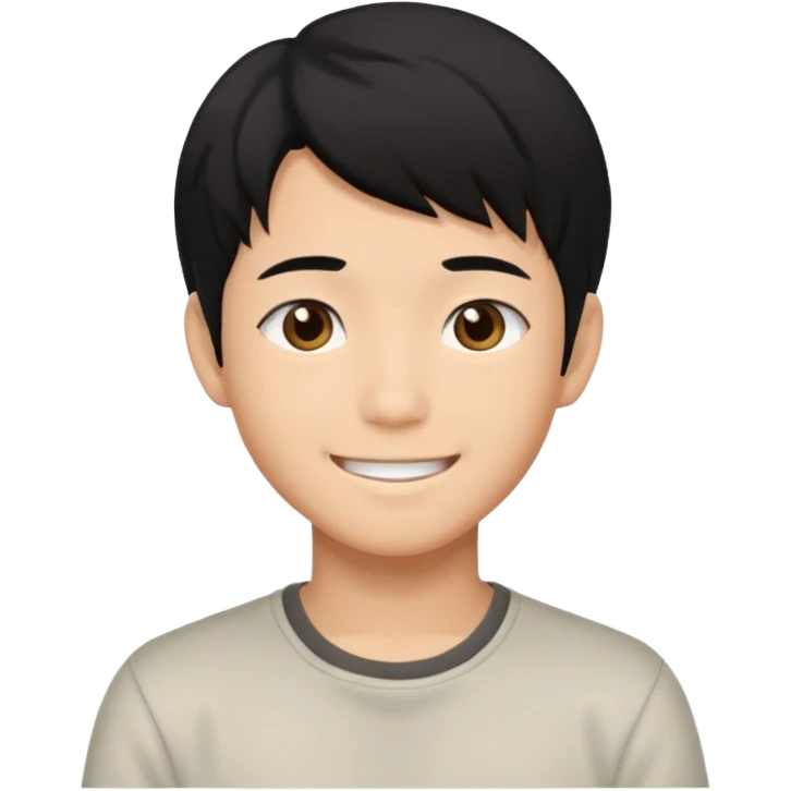 Anime style asian boy head emoji