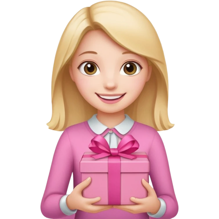 Girl holding pink gift box






























 emoji