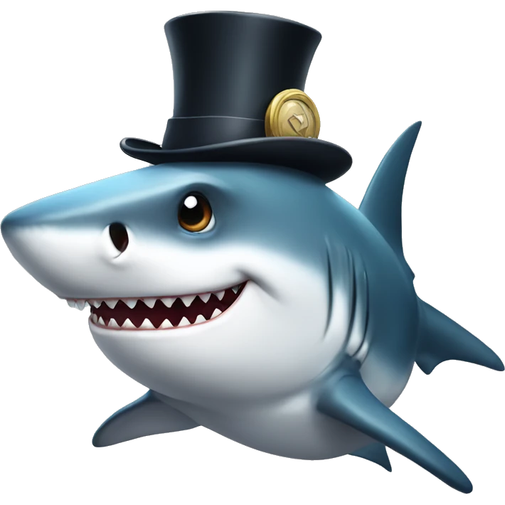 shark with tophat emoji