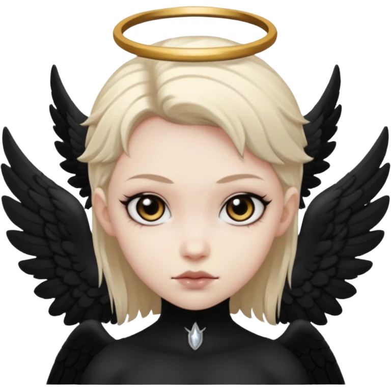 dark angel with dark wings emoji