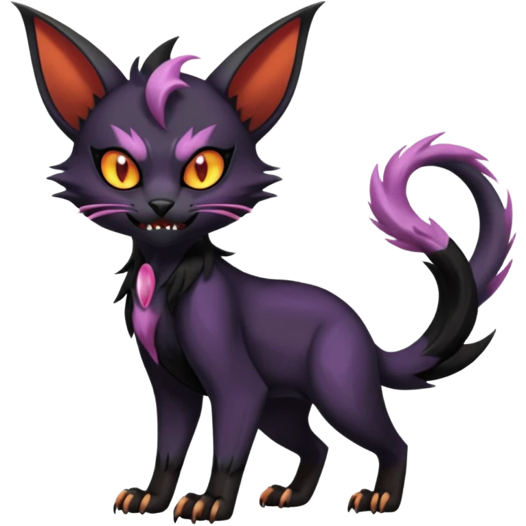 Black edgy Noivern-Noibat-Purloin-Torracat-Lykoi-Caracal-cat-Fakemon-fusion-hybrid-creature emoji