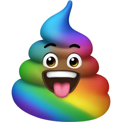 a rainbow poop emoji