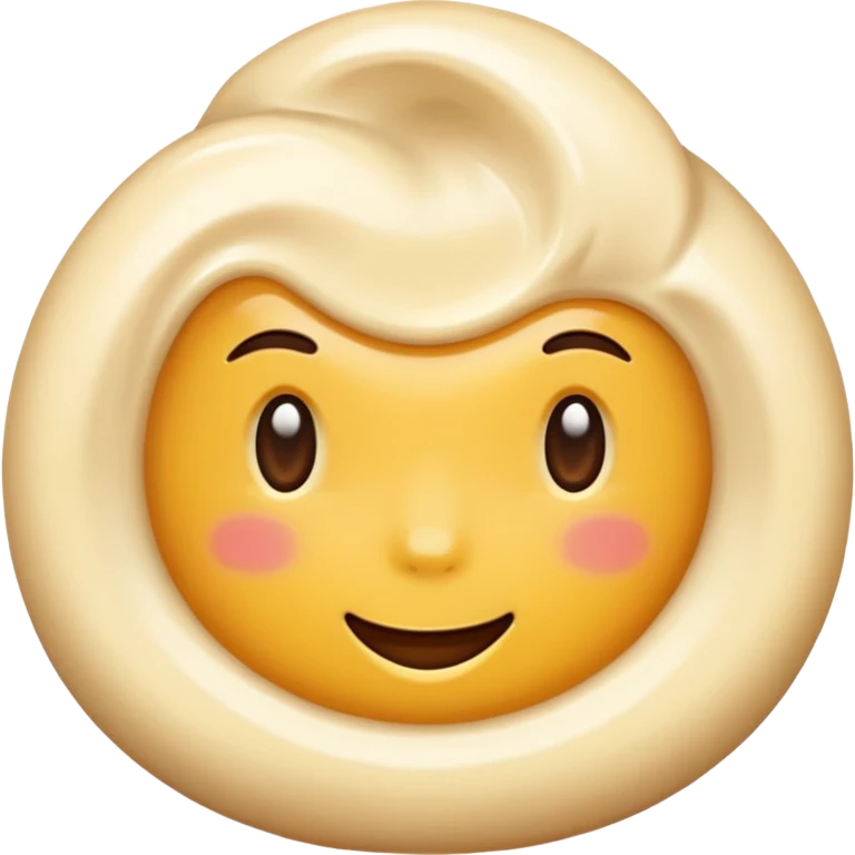 A smooth and creamy texture, soft and thick, glossy and rich, realistic, high detail, simple composition, isolated on white background, centered composition
 emoji