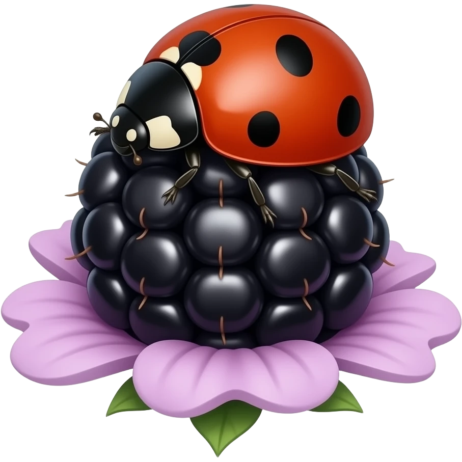 нарисуй божью коровку которая сидит на цветке черёмухи emoji