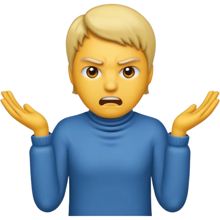 I want an emoji of a person with two hands around their neck and making like an angry face emoji