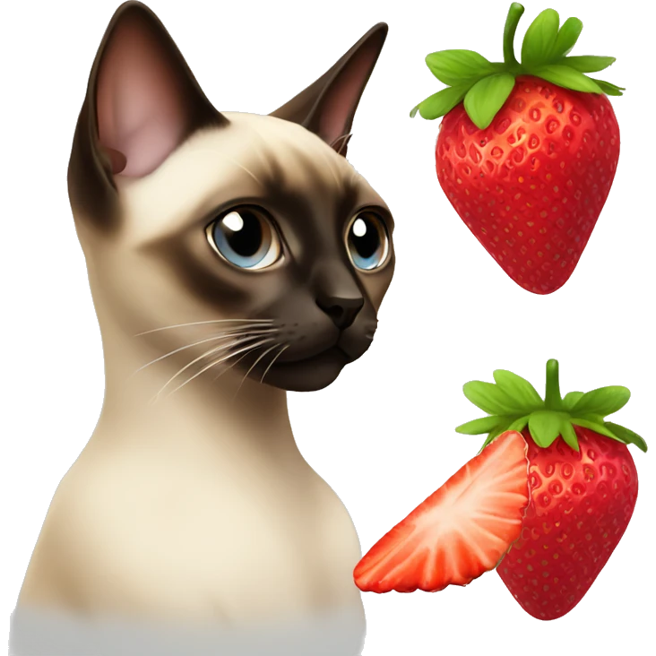 siamese with strawberry  emoji