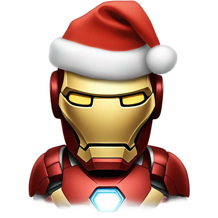 Iron man with Christmas hat  emoji