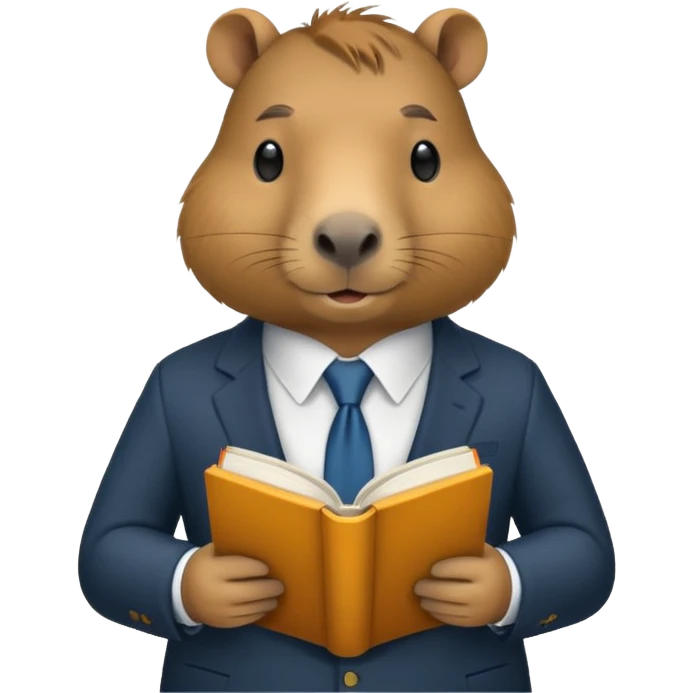 capybara reading in suit emoji