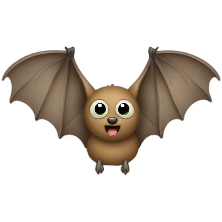 brown Bat with grey green spot pattern cartoon emoji