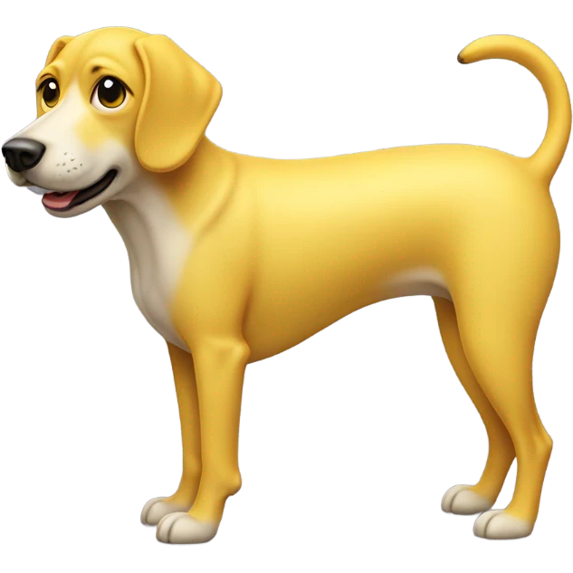 A dog but a banana emoji