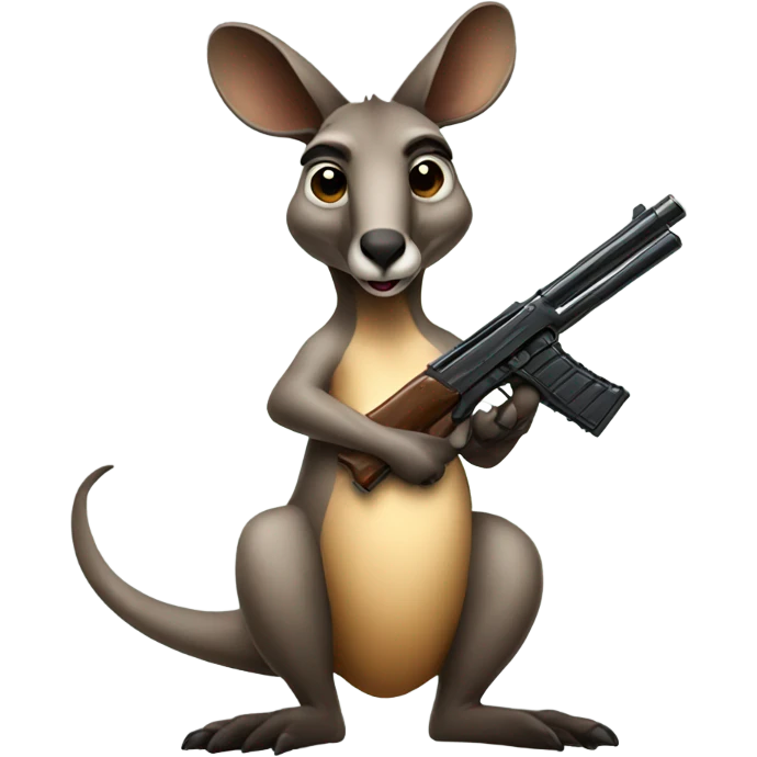 Kangourou with gun  emoji