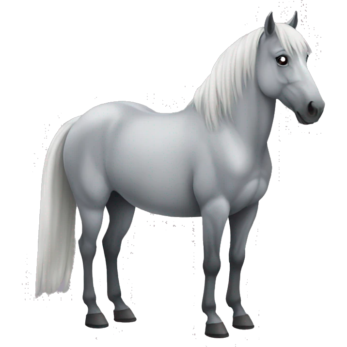 Grey Horse back view  emoji