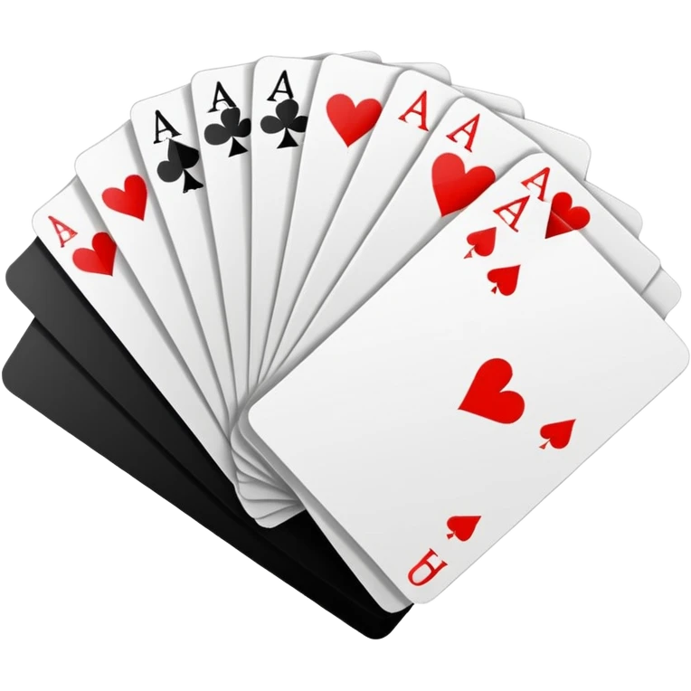 Minimalistic flat vector icon, iOS style, thin black contour on white background. Deck of abstract cards fanned out, each with simple symbols. Clean, no text, no shadows emoji