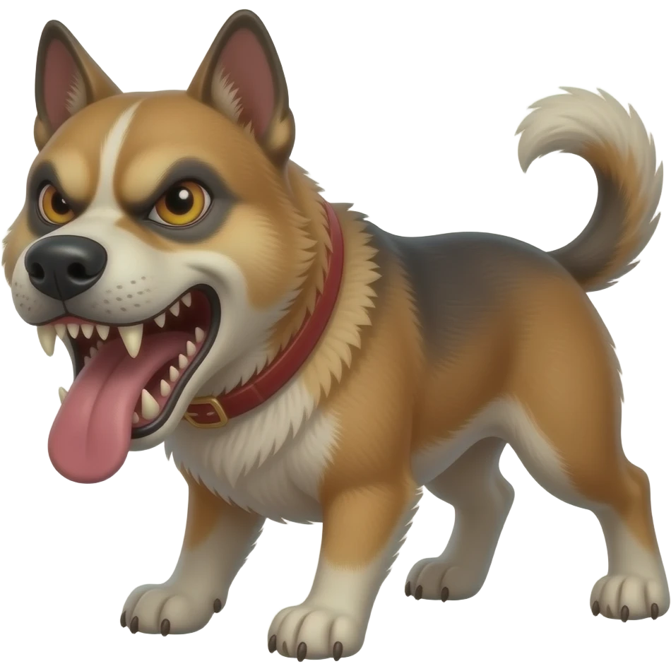 Angry despicable unattractive evil-looking vile worthless rabid vicious attacking ugly unhinged drooling demonic devil mongrel dog emoji