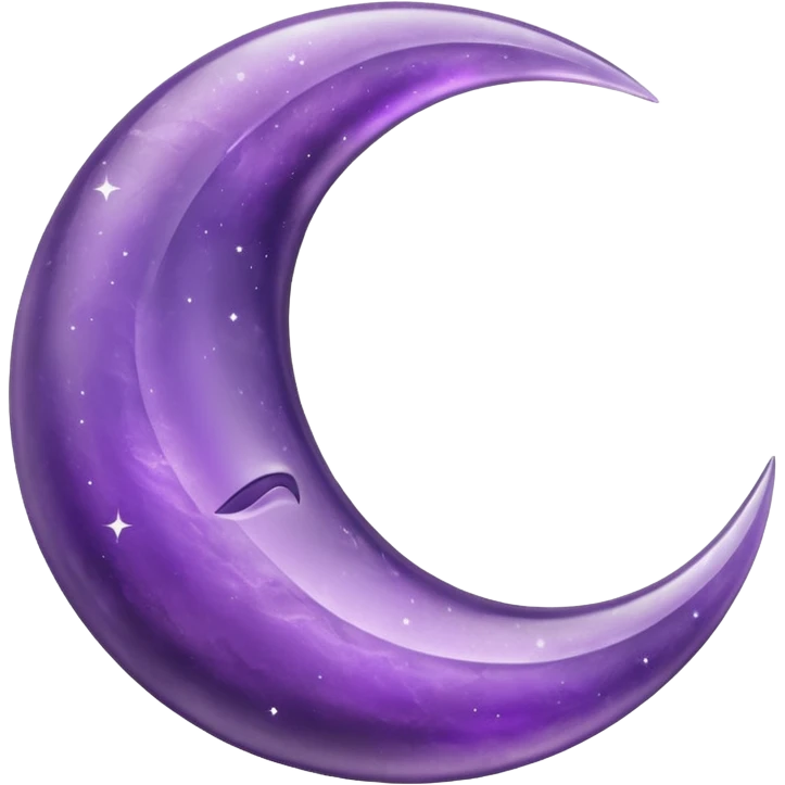 An amethyst crescent moon emoji