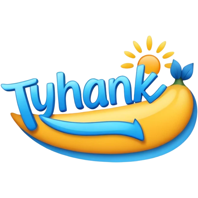 Creative sign Blue thank you  emoji