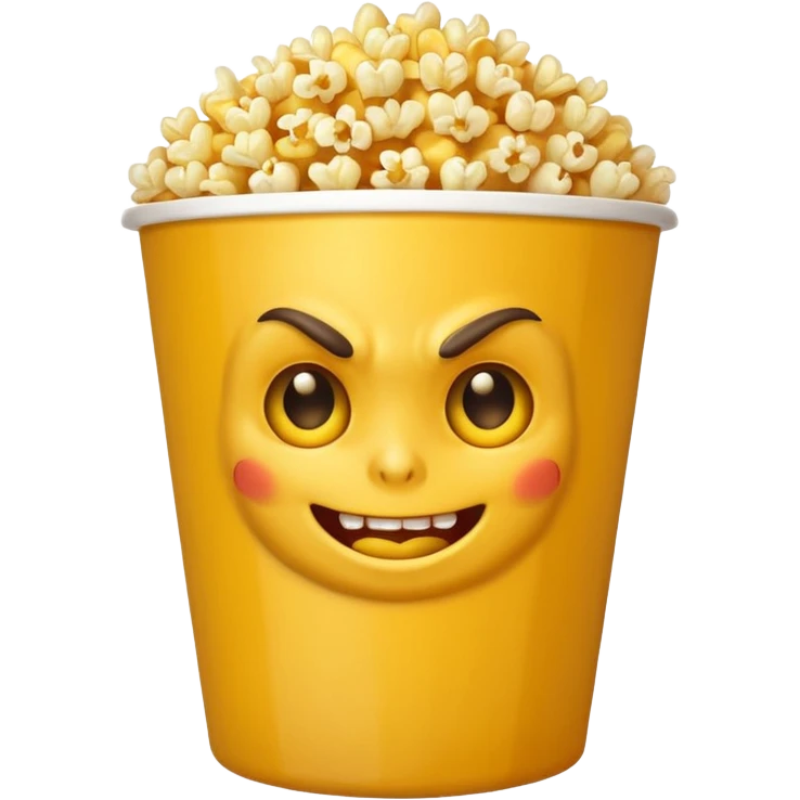 popcorn , with mischief face demon emoji