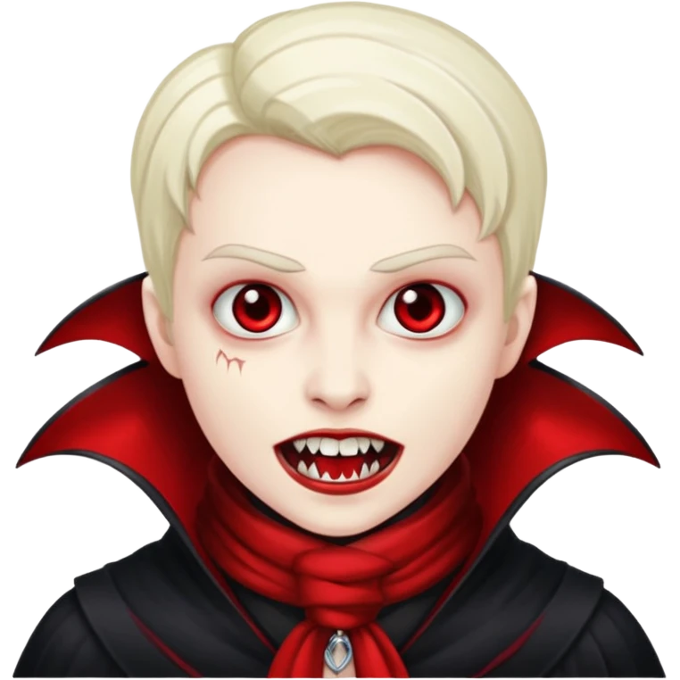 Vampire with red scarf and fangs  emoji