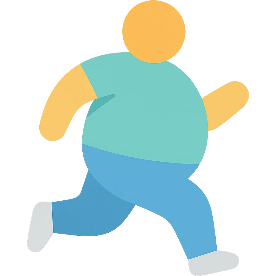 fat running man emoji