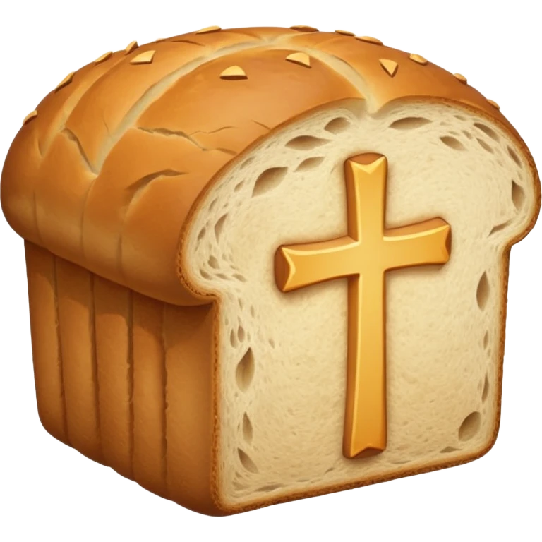 a loaf of bread with a cross through it emoji