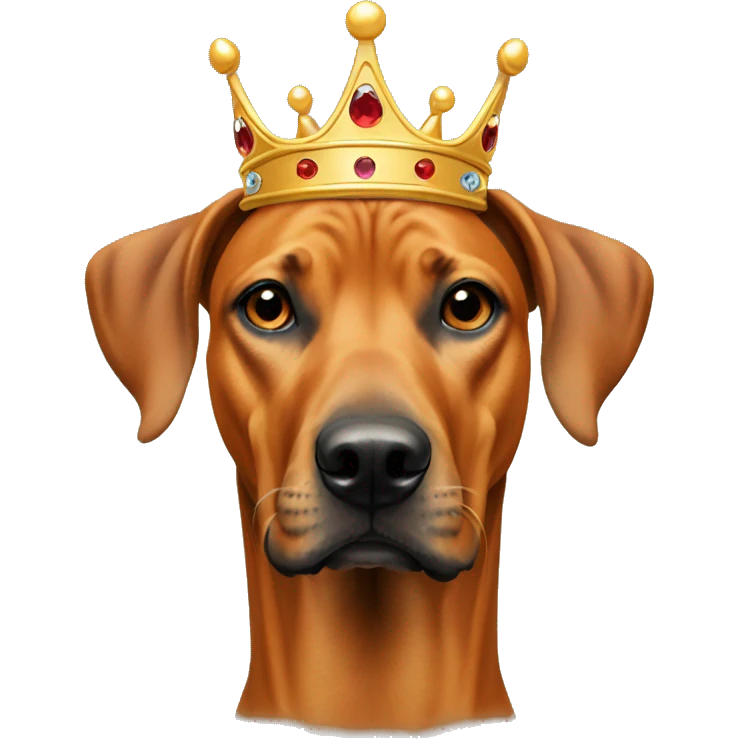   Rhodesian Ridgeback wearing crown emoji