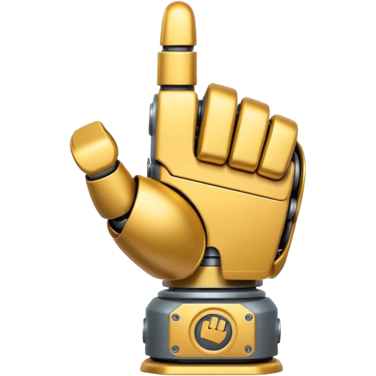 robot hand closed fist but the thumb is up emoji
