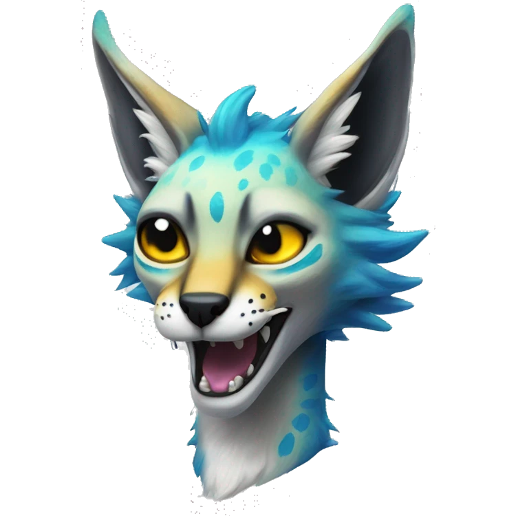 Epic Edgy Colorful ethereal eldritch Sergal-Serval-Fionbri emoji