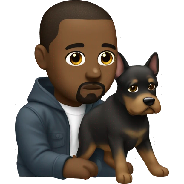 kanye west with a dog emoji