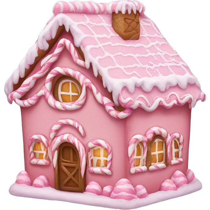 pink gingerbread house emoji
