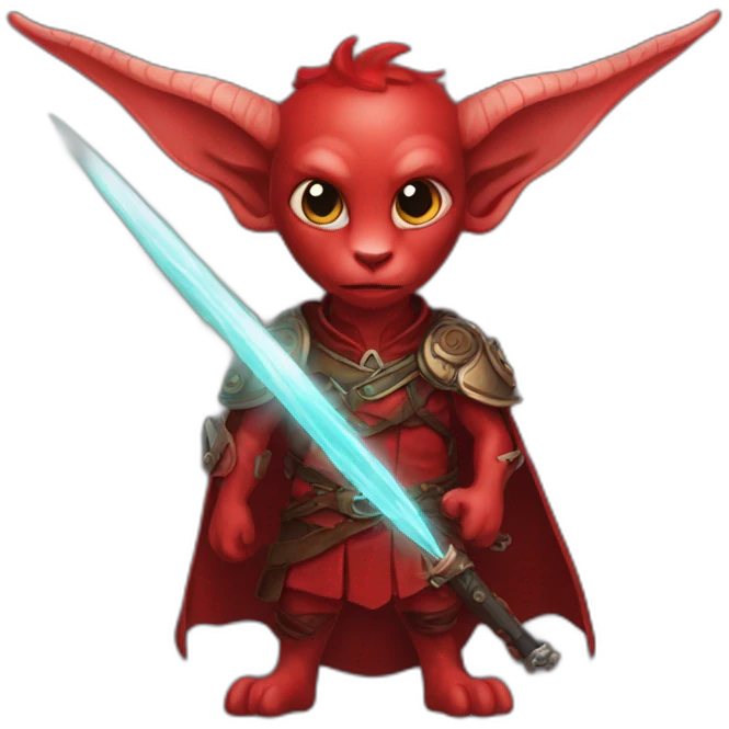 red teifling with psychic weapons emoji