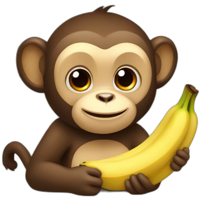 cute monkey with bananas emoji