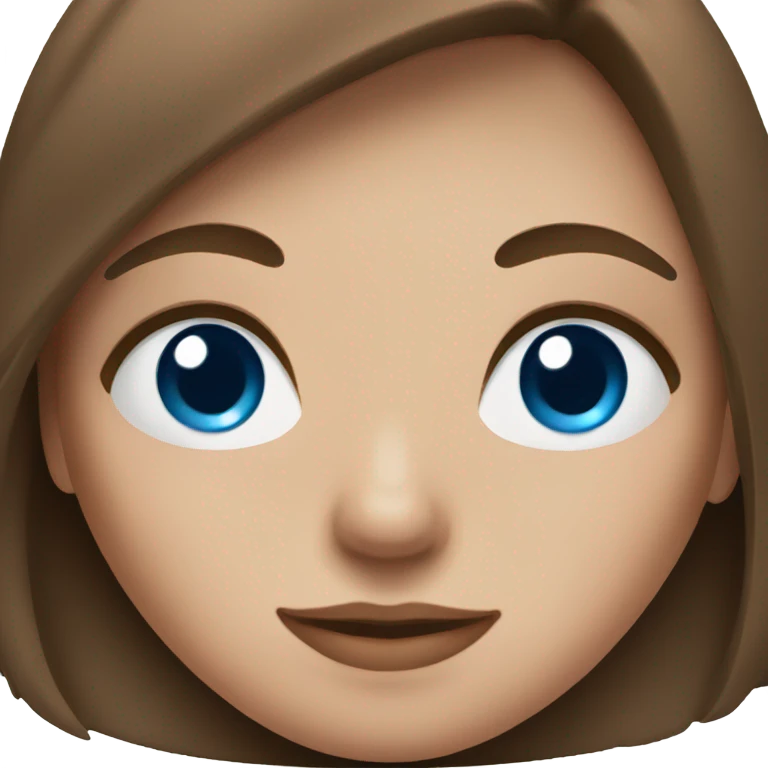Brown hair girl and blue eyes  emoji