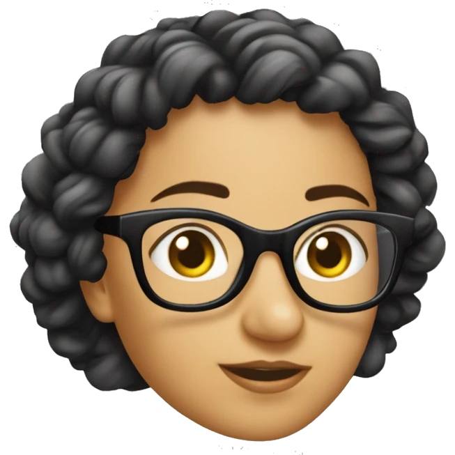 Donna capelli ricci neri con gli occhiali  emoji