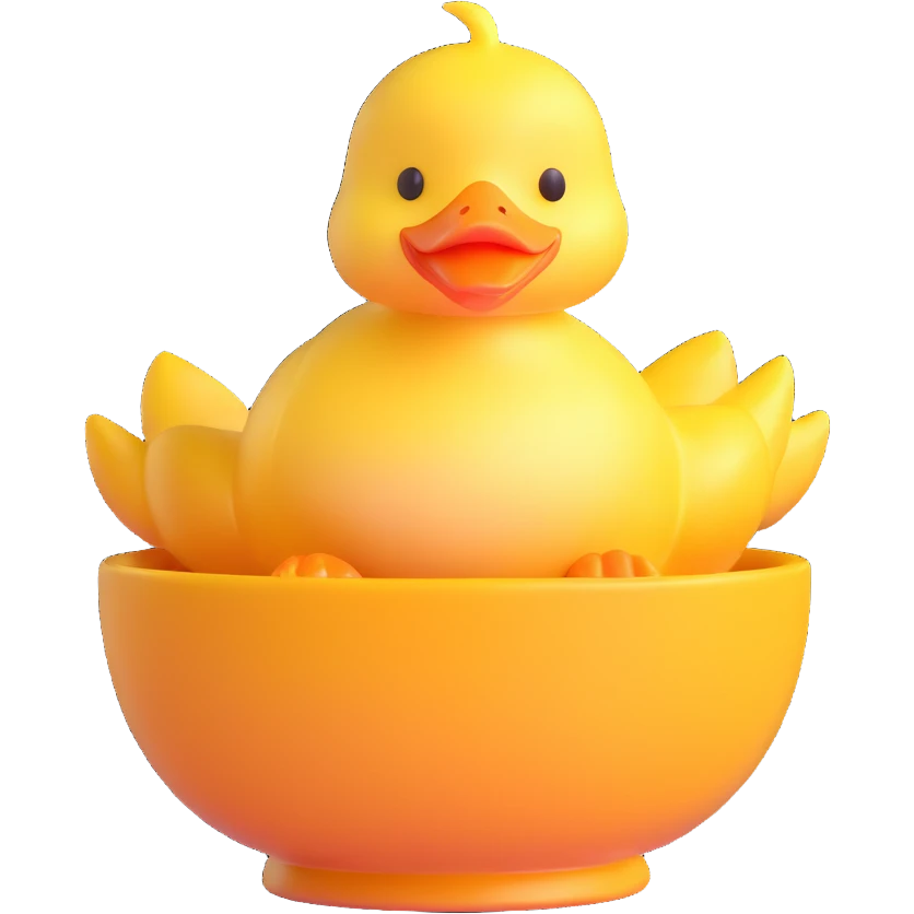 duckling in a honey bowl, pleading expression emoji