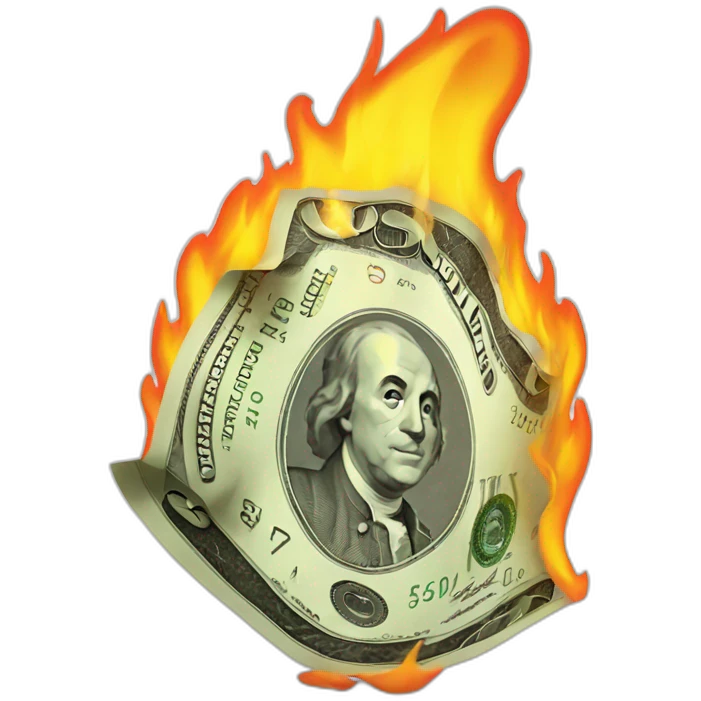 Money on fire emoji