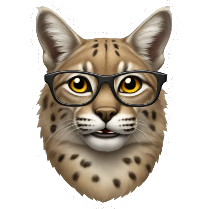 bobcat with glasses  emoji