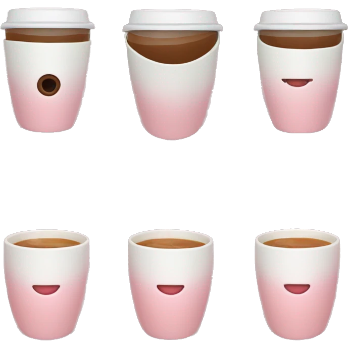 A coffee mug with coffee inside the cup is pink melon or salmon emoji
