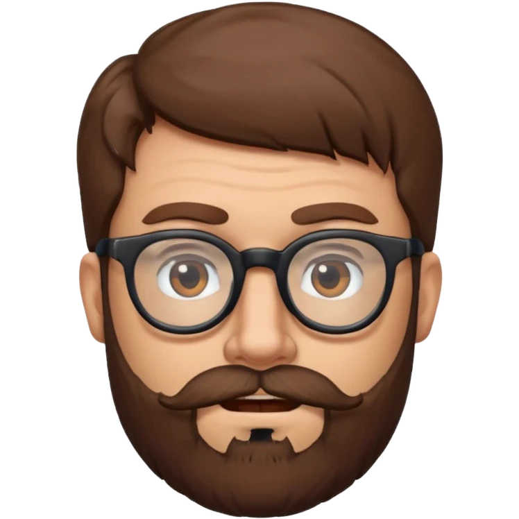 Ugly man with glasses and brown hair with beard  emoji