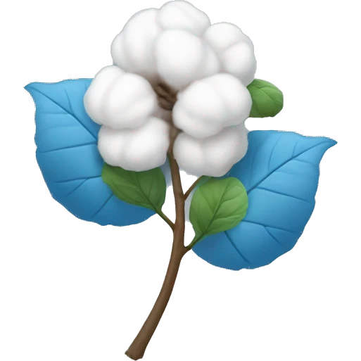 cotton plant with half blue and half white leaves emoji